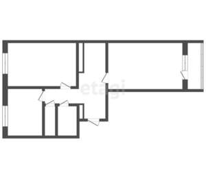 2-к квартира, вторичка, 70м2, 6/17 этаж