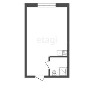 1-к квартира, вторичка, 19м2, 3/3 этаж