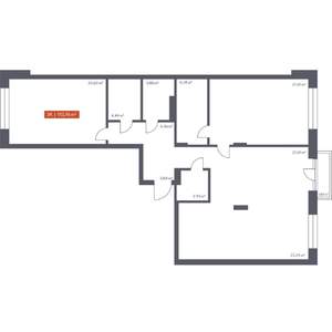 3-к квартира, строящийся дом, 114м2, 7/30 этаж