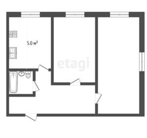 2-к квартира, вторичка, 37м2, 2/2 этаж