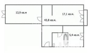 2-к квартира, вторичка, 44м2, 3/5 этаж