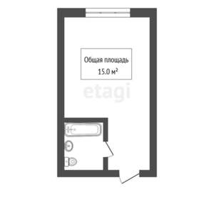 Студия квартира, вторичка, 15м2, 1/5 этаж
