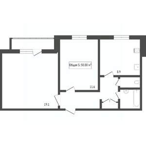 2-к квартира, вторичка, 50м2, 4/9 этаж