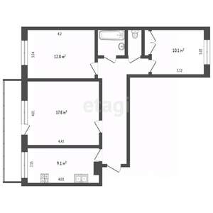 3-к квартира, вторичка, 66м2, 5/10 этаж