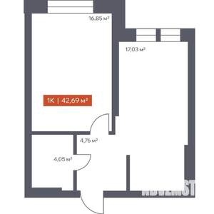 1-к квартира, вторичка, 43м2, 10/30 этаж
