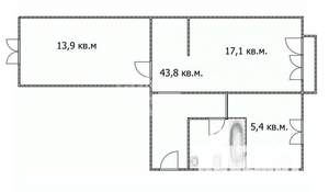 2-к квартира, вторичка, 44м2, 3/5 этаж