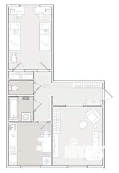 2-к квартира, вторичка, 45м2, 1/2 этаж