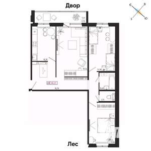 3-к квартира, вторичка, 84м2, 9/17 этаж