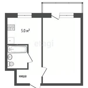 1-к квартира, вторичка, 31м2, 8/9 этаж