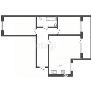 3-к квартира, вторичка, 60м2, 10/10 этаж