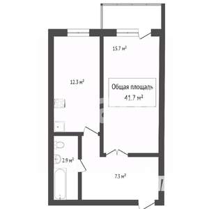 1-к квартира, вторичка, 42м2, 9/9 этаж