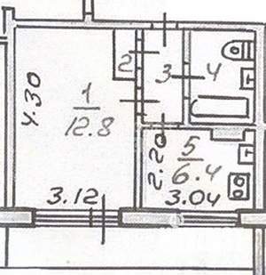 1-к квартира, вторичка, 26м2, 5/9 этаж