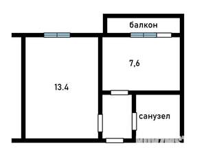 1-к квартира, вторичка, 27м2, 7/9 этаж