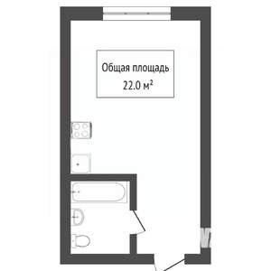 1-к квартира, вторичка, 25м2, 3/3 этаж