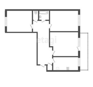 3-к квартира, вторичка, 66м2, 5/9 этаж