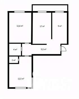 3-к квартира, вторичка, 65м2, 9/9 этаж