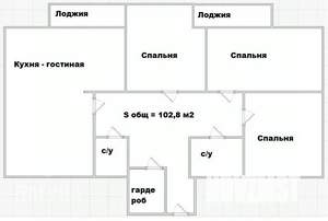 4-к квартира, вторичка, 103м2, 17/18 этаж