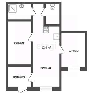 3-к квартира, вторичка, 72м2, 1/6 этаж