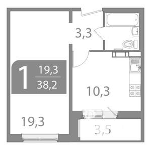 1-к квартира, вторичка, 36м2, 3/10 этаж