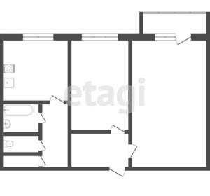 2-к квартира, вторичка, 55м2, 9/9 этаж