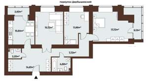 3-к квартира, сданный дом, 89м2, 2/8 этаж