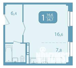 1-к квартира, вторичка, 35м2, 10/17 этаж