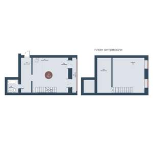 Студия квартира, вторичка, 75м2, 7/7 этаж