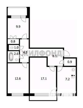 3-к квартира, вторичка, 67м2, 5/9 этаж