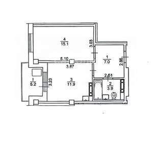 1-к квартира, вторичка, 38м2, 11/17 этаж