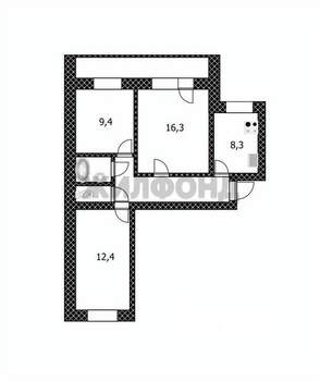 3-к квартира, вторичка, 61м2, 2/9 этаж