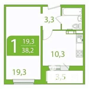 1-к квартира, вторичка, 36м2, 6/10 этаж