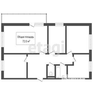 4-к квартира, вторичка, 72м2, 2/9 этаж