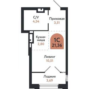 Студия квартира, вторичка, 21м2, 11/26 этаж