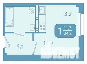 1-к квартира, вторичка, 25м2, 3/17 этаж