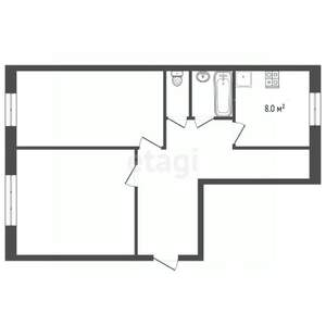 2-к квартира, вторичка, 52м2, 3/5 этаж