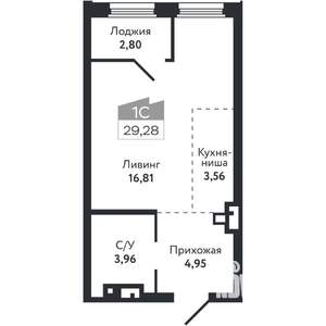 Студия квартира, вторичка, 29м2, 9/26 этаж