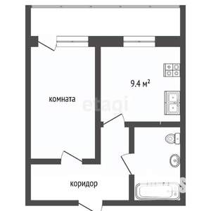 1-к квартира, вторичка, 40м2, 6/12 этаж