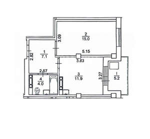 1-к квартира, вторичка, 38м2, 5/17 этаж