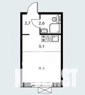Студия квартира, вторичка, 12м2, 1/5 этаж