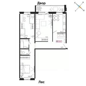 3-к квартира, вторичка, 84м2, 13/17 этаж