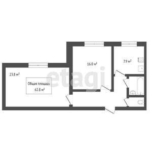 2-к квартира, вторичка, 63м2, 5/9 этаж