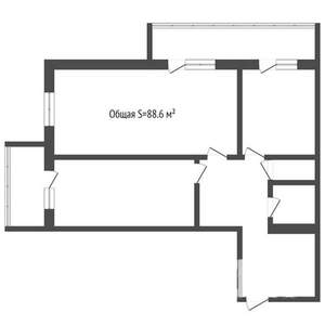 2-к квартира, вторичка, 89м2, 2/12 этаж
