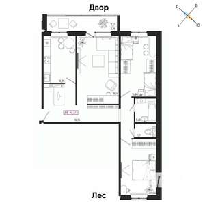 3-к квартира, вторичка, 84м2, 13/17 этаж