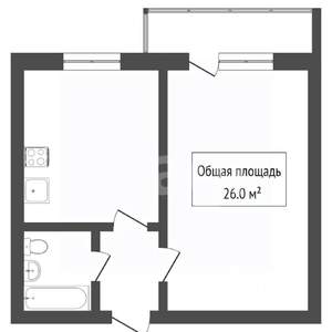1-к квартира, вторичка, 26м2, 6/10 этаж