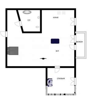2-к квартира, вторичка, 37м2, 3/5 этаж