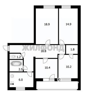 4-к квартира, вторичка, 83м2, 3/10 этаж