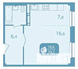 1-к квартира, вторичка, 35м2, 4/17 этаж
