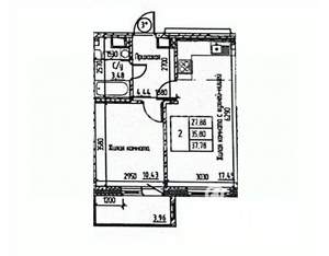 1-к квартира, вторичка, 36м2, 4/16 этаж