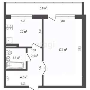 1-к квартира, вторичка, 35м2, 5/10 этаж