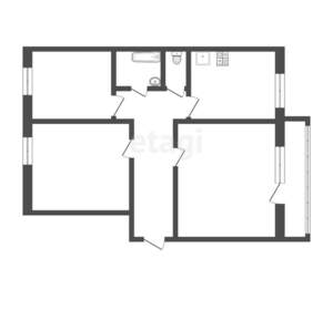 3-к квартира, вторичка, 61м2, 4/10 этаж